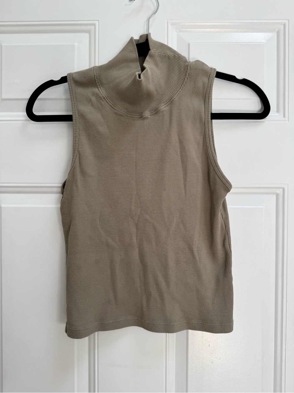 Big Bud Press Ribbed Mock Neck Tank - Taupe